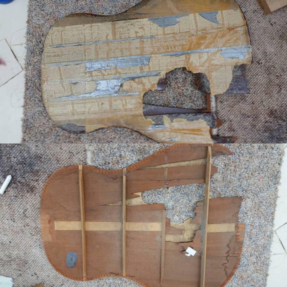 [1961 Gibson J-50 original duct taped back]